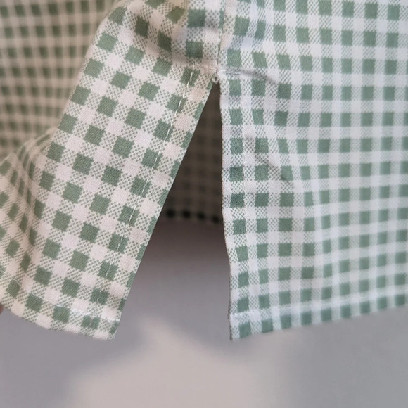 Lulu's Happy Chance Sage Green Gingham Square Neck Mini Dress - Small - Picture 7 of 12